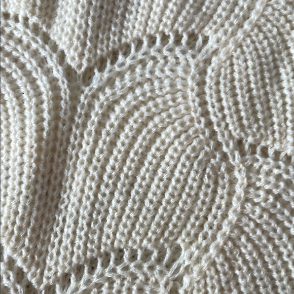 NWT Fashion Cream Lightweight Button- Up Crochet Long Sleeves Cardigan Sweater - Picture 7 of 10